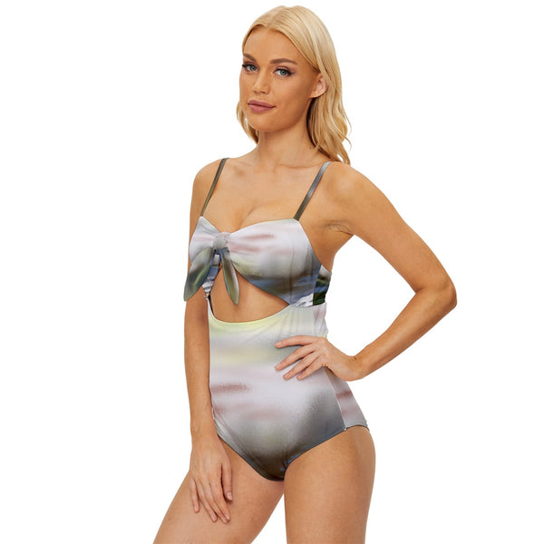Minding mine Knot Front One-Piece Swimsuit