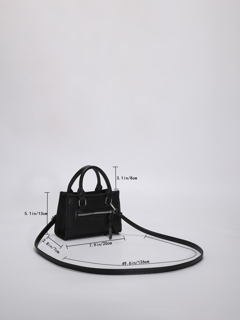 Mini Zipper Detail Square Bag