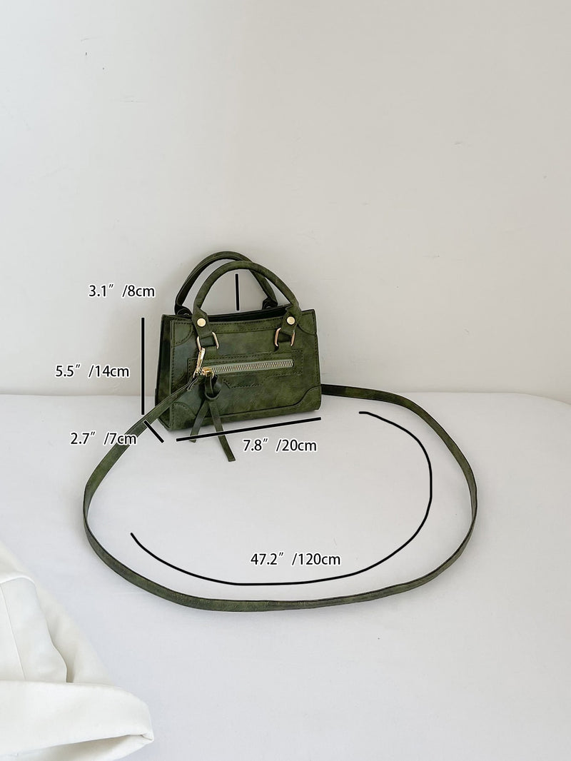 Mini Zipper Detail Square Bag