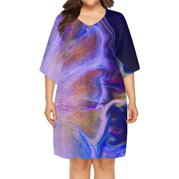 Space Mixed Cruise  Women's Daily Plus Size Loose Dress