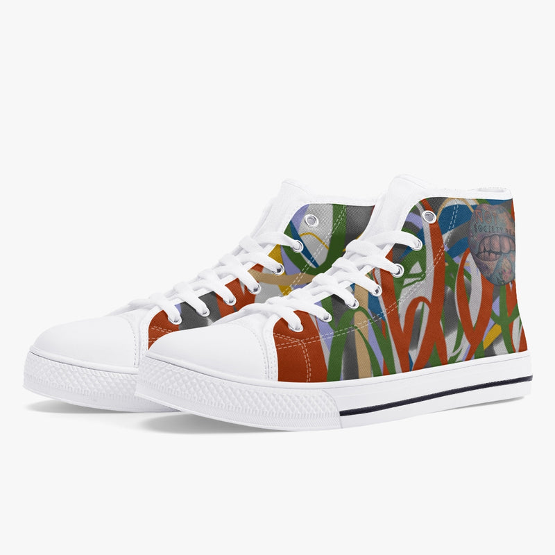 Notlee Classic High-Top Canvas Shoes - White/Black
