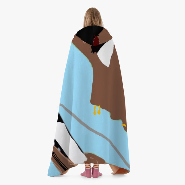 320. Glued Casual Dual-Sided Stitched Hoodie Blanket