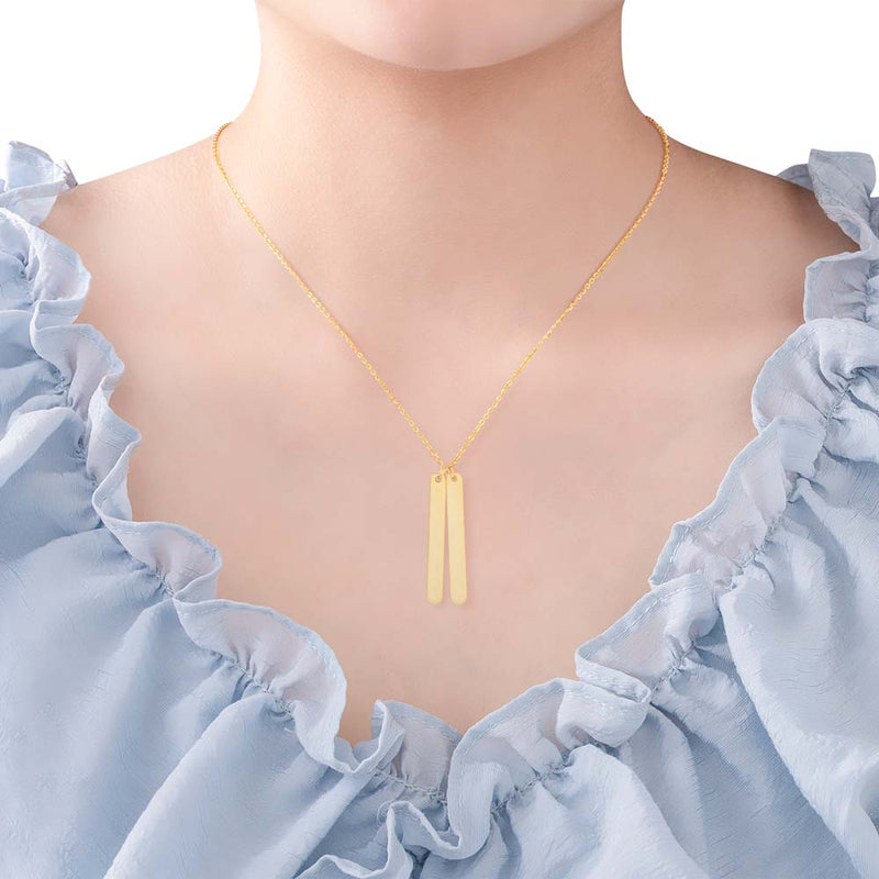 Engravable Vertical Double Bar Necklace