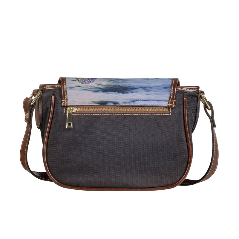 346. Beach in my bag  PU Leather Flap Saddle Bag