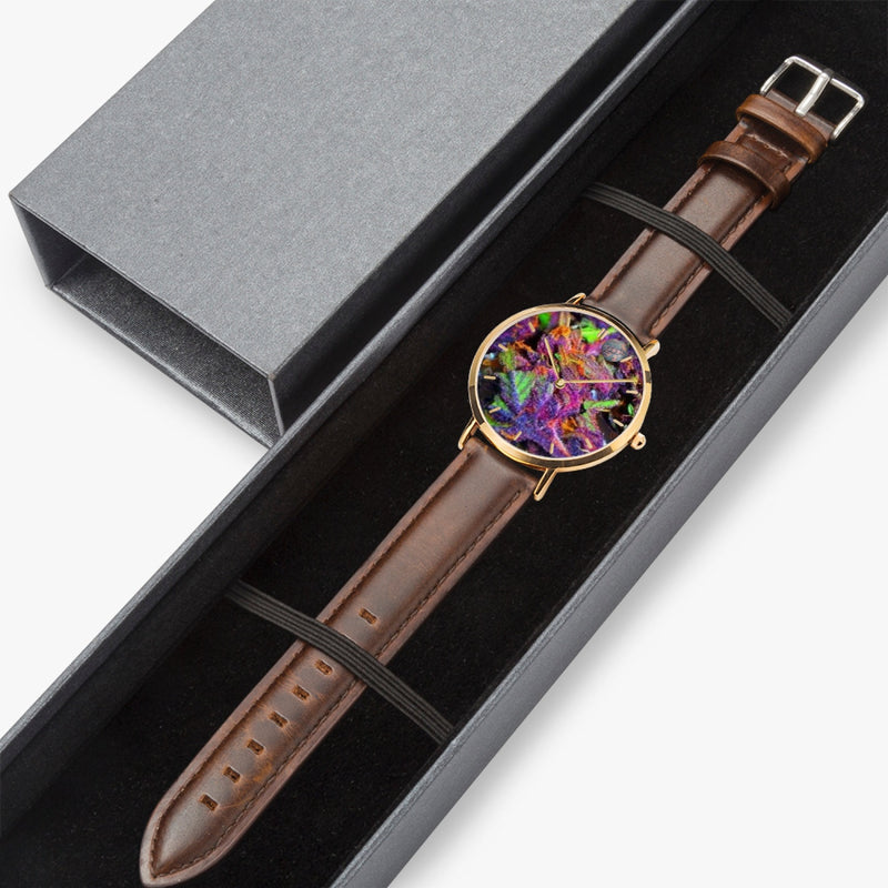 164. Zazal Hot Selling Ultra-Thin Leather Strap Quartz Watch (Rose Gold With Indicators)