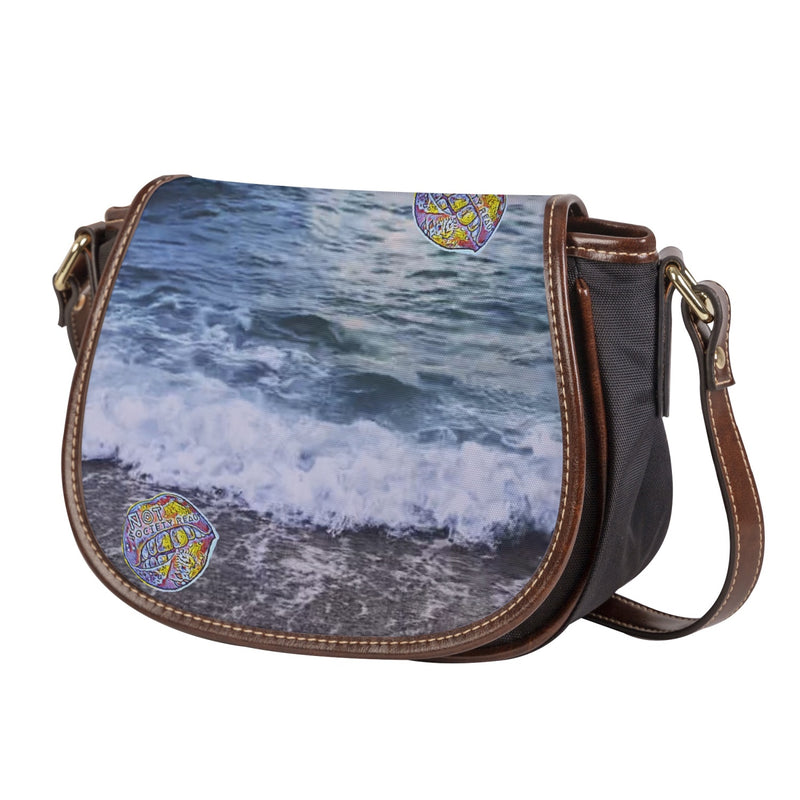 346. Beach in my bag  PU Leather Flap Saddle Bag