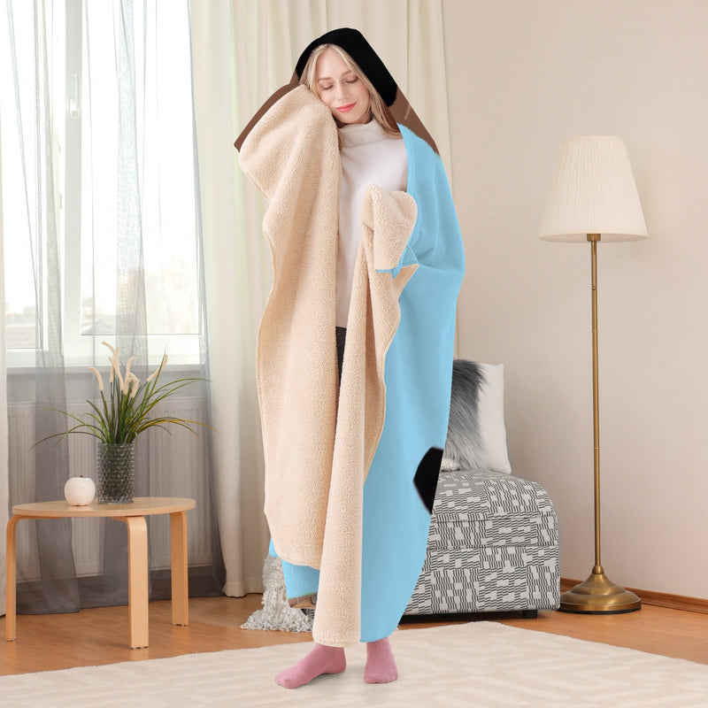320. Glued Casual Dual-Sided Stitched Hoodie Blanket