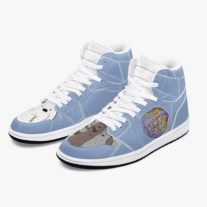 352. Ice Bear New Black High-Top Leather Sneakers